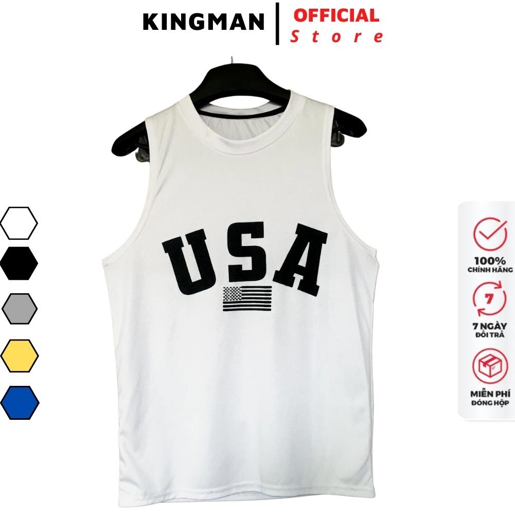 Áo thun ba lỗ nam 𝐊𝐈𝐍𝐆𝐌𝐀𝐍  chuẩn gym nữ in hình  áo tanktop nam nữ vải lụa cao cấp thoáng mát