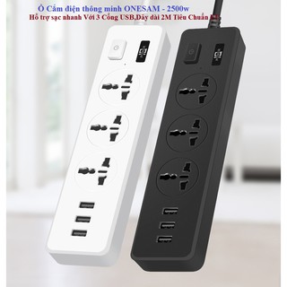Ổ cắm điện đa năng 9 lổ 3 cổng USB sạc nhanh 10A 2500W