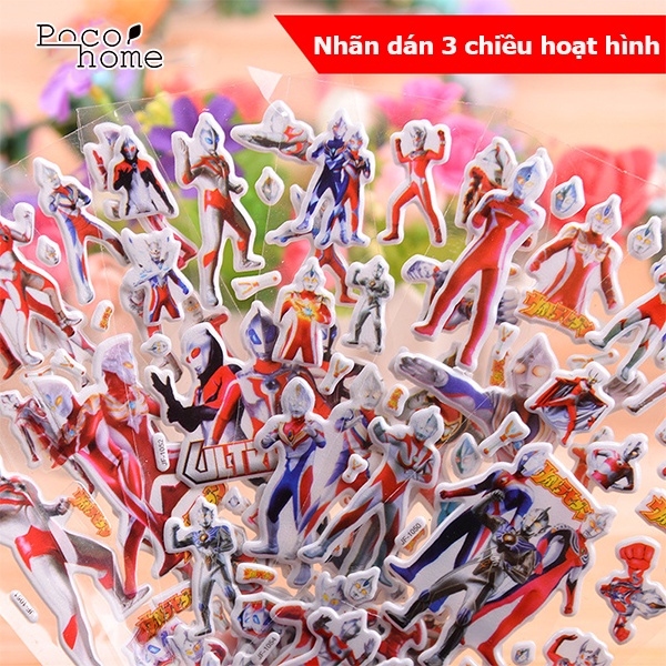 Set 10 Hình dán nổi làm phần thưởng tự học, tự chơi cho bé trai, hình dán hoạt hình dành cho trẻ em