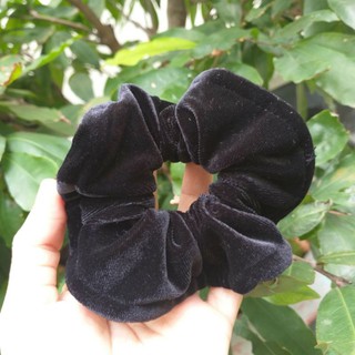  Cột tóc nhung trơn màu đen 10-12cm(Ảnh thật)