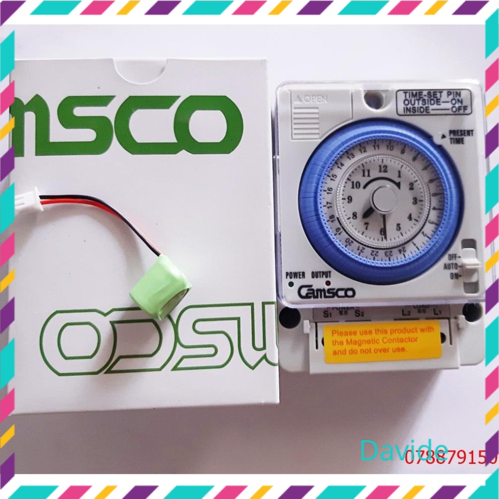 Công tắc hẹn giờ cơ CAMSCO TB35N 15A công suất lớn độ bền cao TẶNG PIN LƯU TRỮ