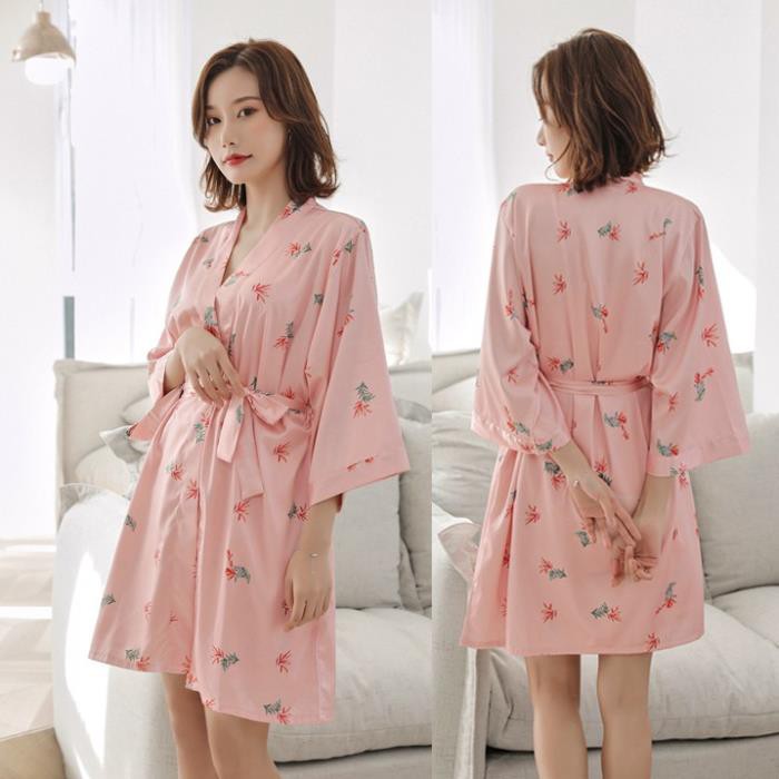 Áo choàng hoa kimono sang trọng dễ thương áo ngủ bigsize dưới 65kg Thư Thư [HÀNG CAO CẤP] | BigBuy360 - bigbuy360.vn