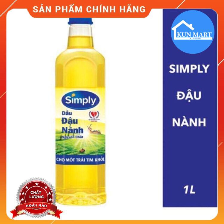 [Mã 156FMCGSALE hoàn 8% đơn 500K] Dầu Ăn✌Freeship✌Dầu Ăn Simply Đậu Nành Giàu Vitamin Chai 1Lít