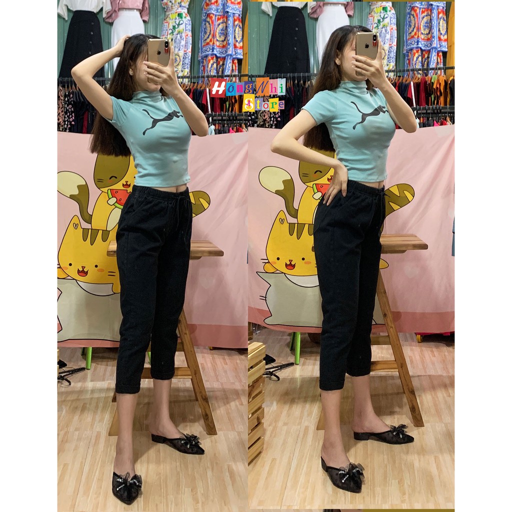 QUẦN BAGGY LƯNG THUN 9 TẤC XẮN LAI CO GIÃN
