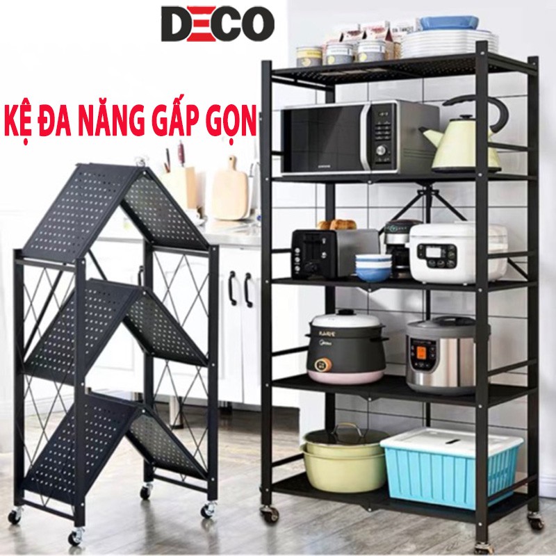 Kệ Đa Năng Có Bánh Xe 5 tầng, Gấp Gọn Để Đồ Nhà Bếp, Phòng Ăn, Nhà Tắm và Phòng Khách (Hàng Loại 1)