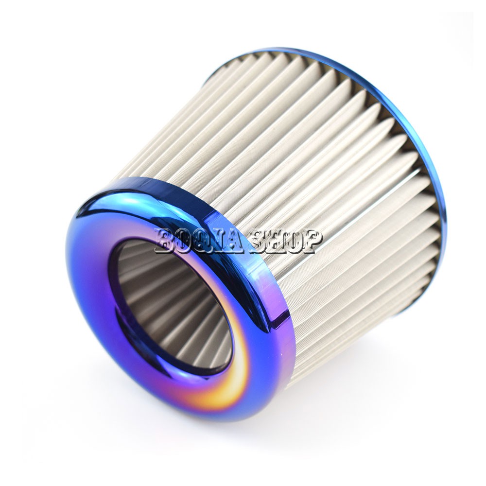 Bộ Lọc Khí Nạp Lạnh Bằng Thép Không Gỉ Màu Xanh Dương 3 &quot;76mm Cho Xe Đua