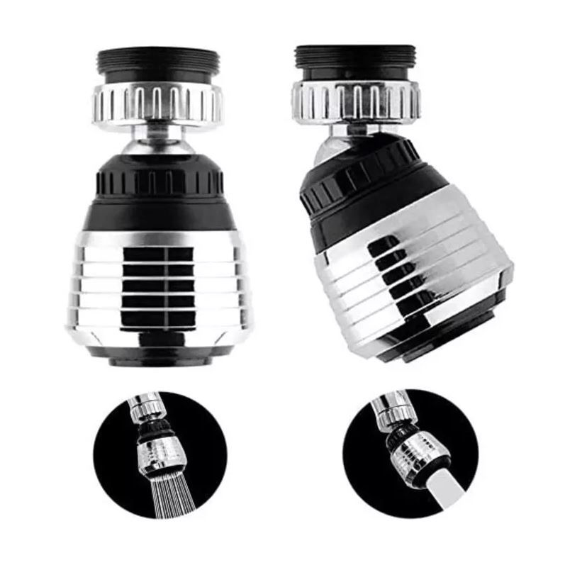 Đầu vòi nối vòi rửa chén bát xoay 360 độ chất liệu nhựa ABS 2 chế độ nước loại ngắn nhỏ + đầu chuyển - QM.PK009