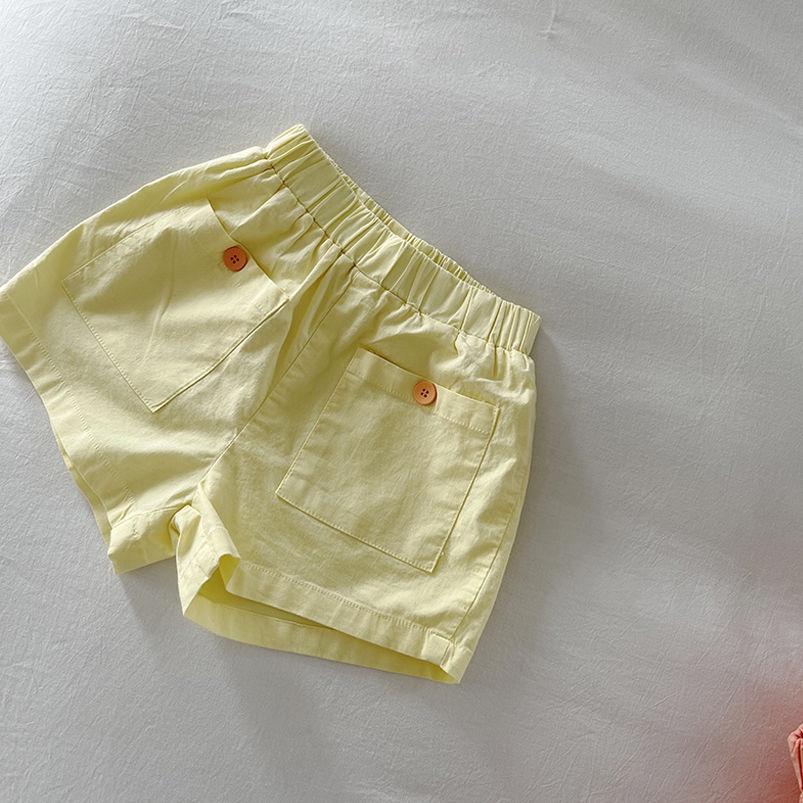 Quần short MNGRL cotton màu kẹo ngọt phong cách Hàn Quốc dành cho trẻ em
