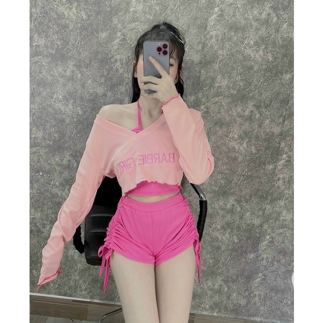 Set áo và tập gym ba món hai màu ☘️☘️☘️Ly alohashop91