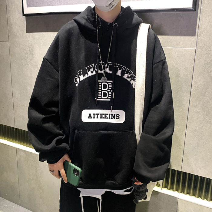 Áo hoodie tay dài dáng rộng in chữ thời trang cho nam | BigBuy360 - bigbuy360.vn