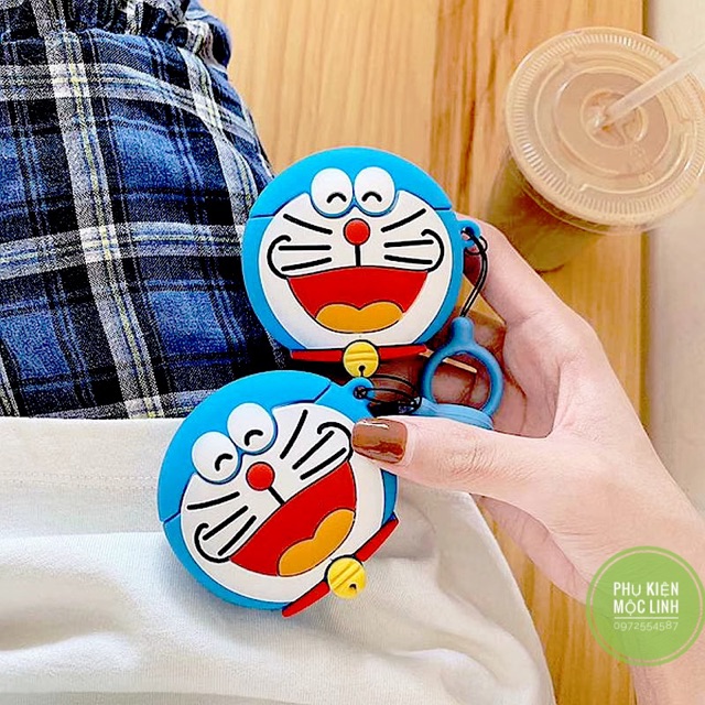 ☘️Tặng kèm móc treo☘️ Case bao Airpods 1 2 3 Pro Doraemon đựng tai nghe không dây Airpod