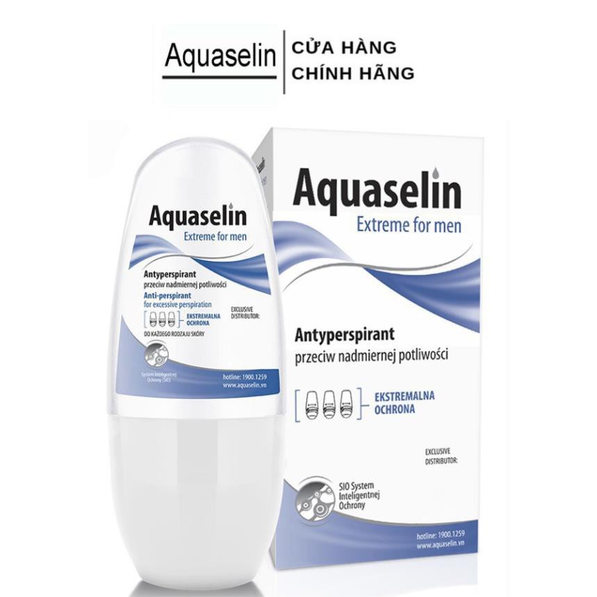 Lăn Khử Mùi Cho Nam Aquaselin Extreme For Men 50ml - Ngăn Tiết Mồ Hôi Hiệu Quả, Khử Mùi Hôi Triệt Để