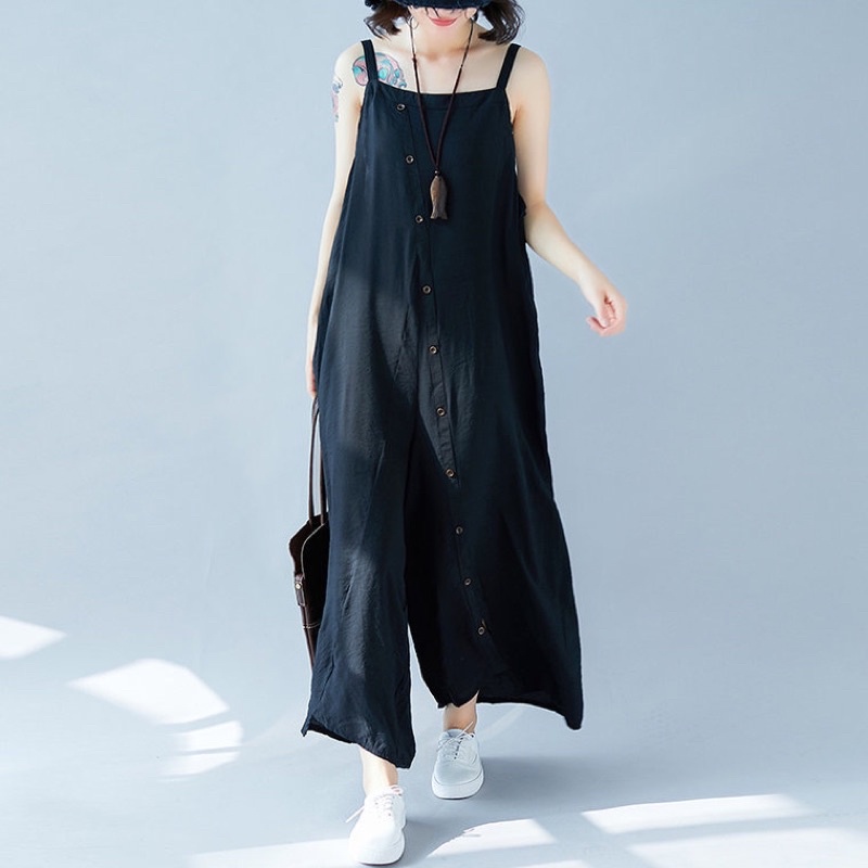 Bigsize Dưới 100kg Jumpsuit ống rộng dây❌Không kèm áo bên trong, jump bầu mặc được