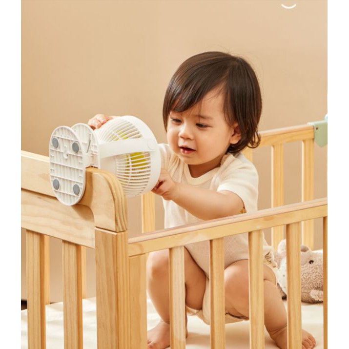 Quạt mini kẹp nôi để bàn kẹp bàn Jisulife FA18, quạt kẹp nôi em bé sạc pin tiện lợi, dung lượng 4000mAh, hoạt động êm ái