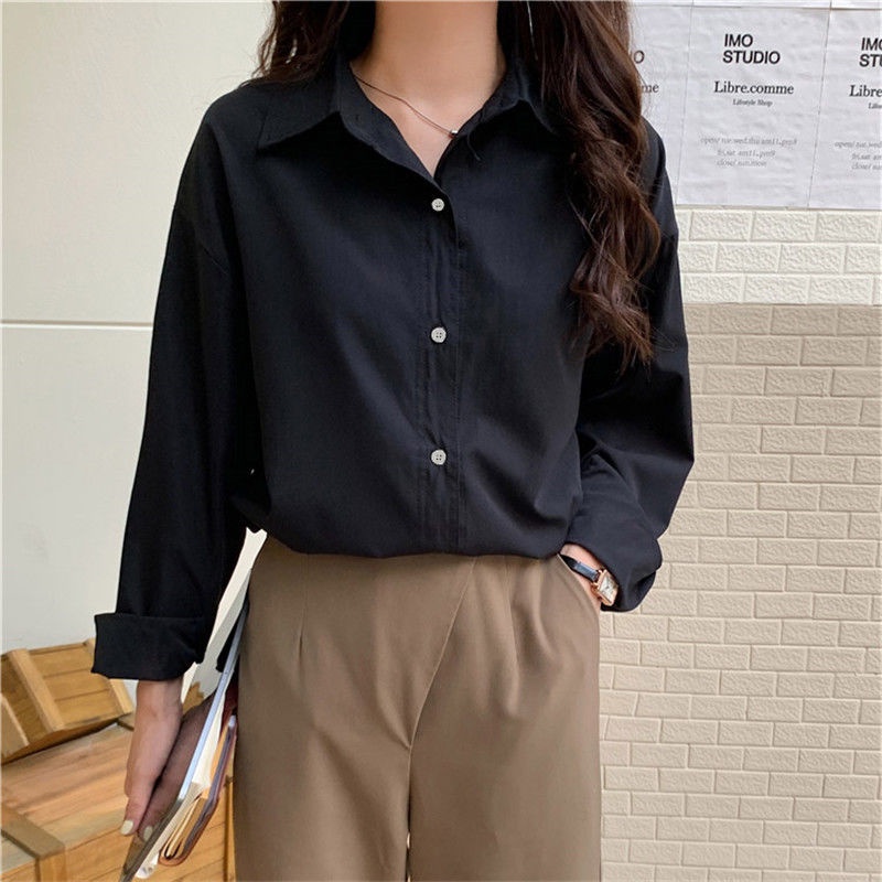Áo Sơ Mi Tay Dài Dáng Rộng Phong Cách Hàn Quốc Thời Trang Mùa Xuân Mới 2022