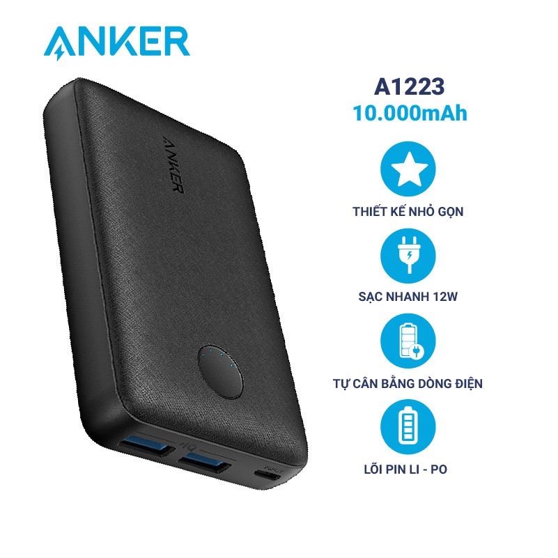 [Mã SKAMSALE03 giảm 10% đơn 200k] Sạc dự phòng ANKER A1223 PowerCore Select 10000mAh