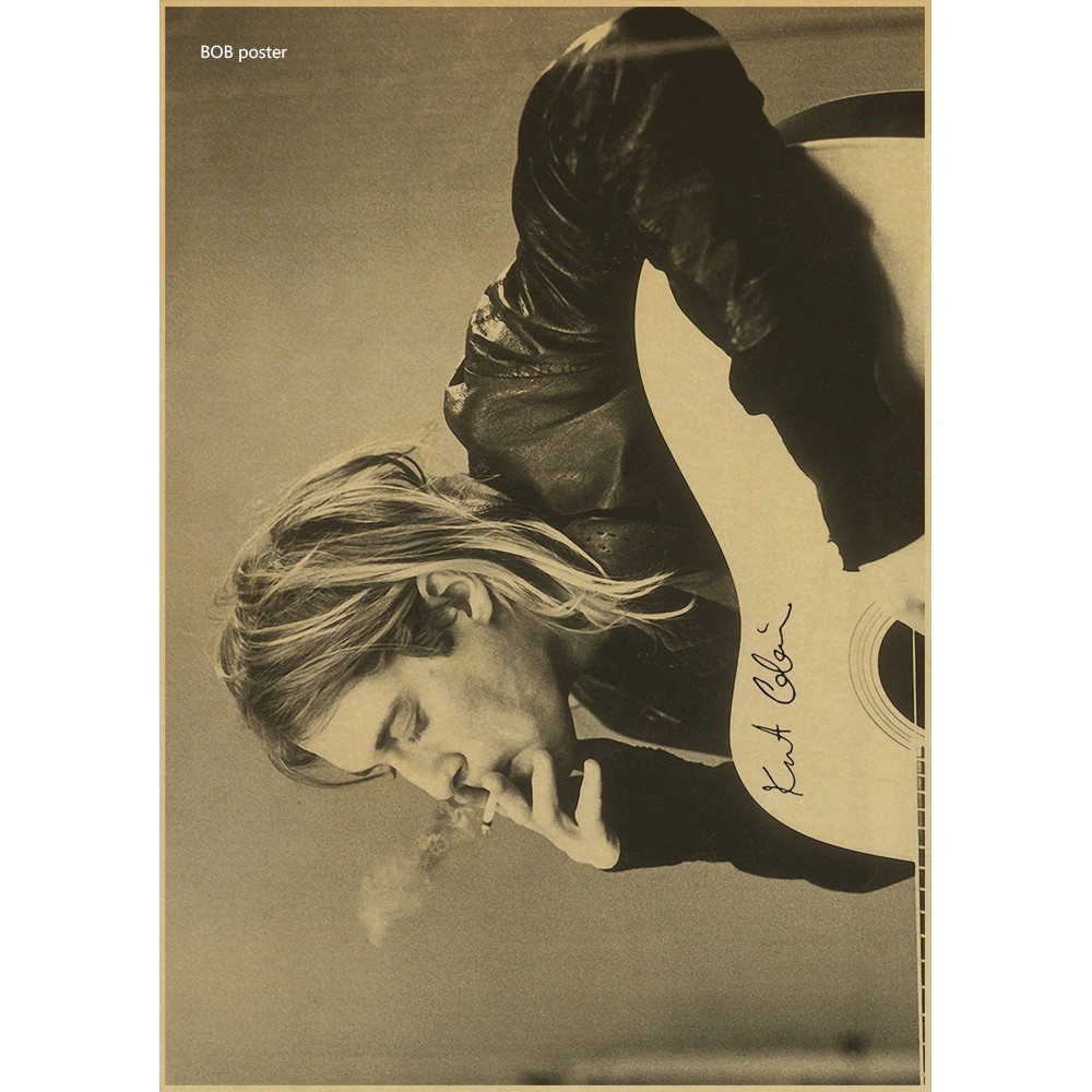 Poster in hình nghệ sĩ Kurt Cobain phong cách retro cá tính | WebRaoVat - webraovat.net.vn