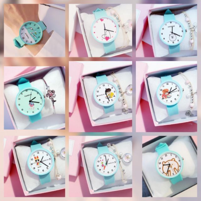 (Ko lắc- mặt ngẫu nhiên) Đồng hồ thời trang nữ dây cao su Candycat C0 NHIỀU MẶT CUTE | BigBuy360 - bigbuy360.vn
