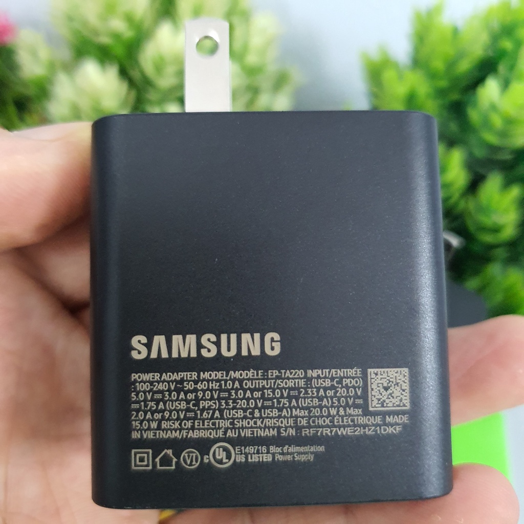 Củ Sạc Siêu Nhanh 2 Cổng  Samsung EP- TA220 Chính Hãng, Sạc Cùng Lúc 2 Thiết Bị, Nobox, Mới 100%