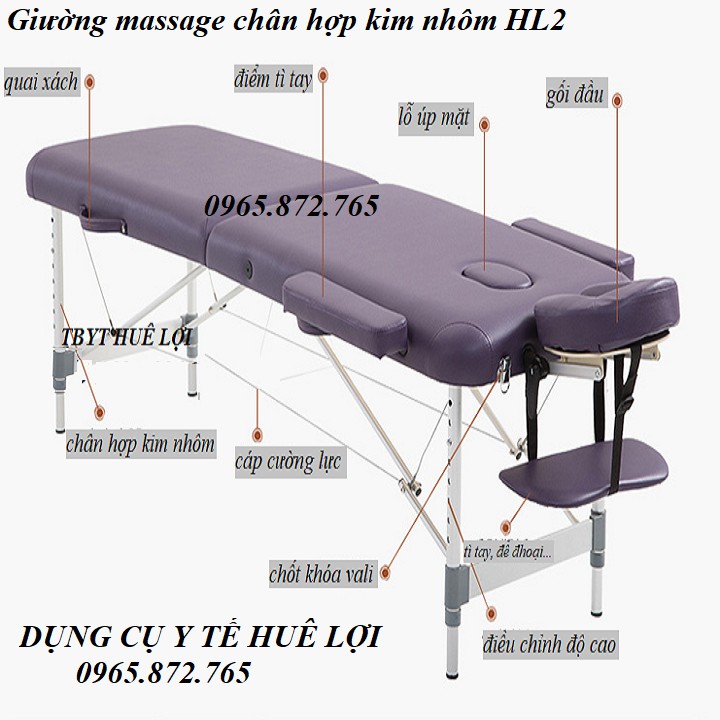 Giường Spa massage chân hợp kim nhôm  HL2
