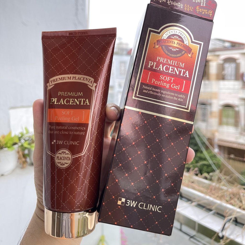 Gel tẩy da chết 3W CLINIC chiết xuất trà xanh, nhau thai cừu, cám gạo  Moisture Peeling Gel 180ML NPP Tido88