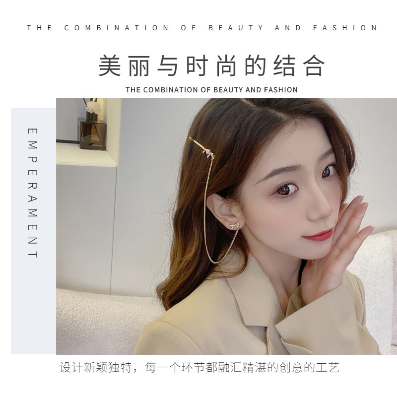 Bông Tai Hình Nơ Dây Xích Đa Năng Mới
