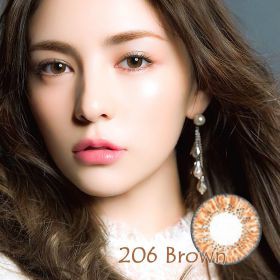 Kính áp tròng 206 Brown không độ Hàn Quốc