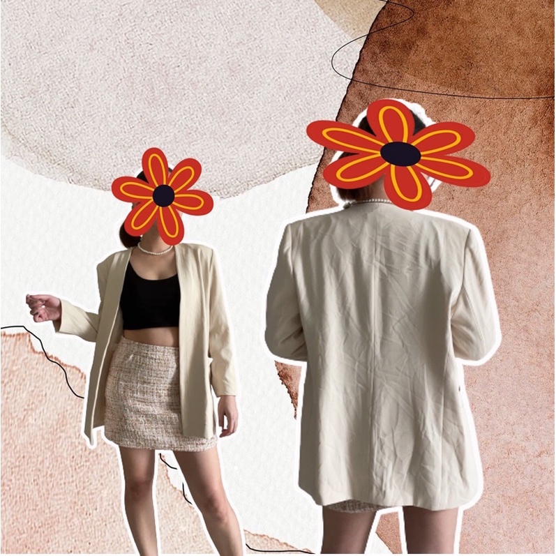 Áo khoác blazer màu kem