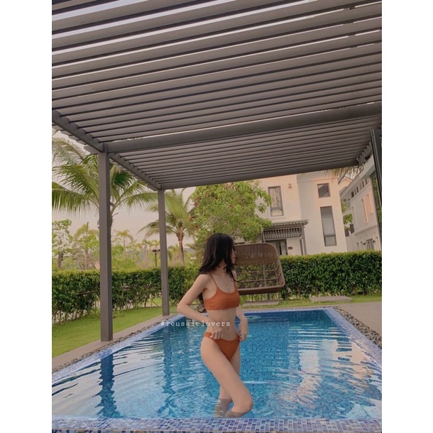 𝑹𝑬𝑼𝑺𝑺𝑰𝑬 𝑩𝑰𝑲𝑰𝑵𝑰 Đồ bơi hai mảnh cạp thấp áo hai dây phong cách Hàn Quốc #rsbkn163