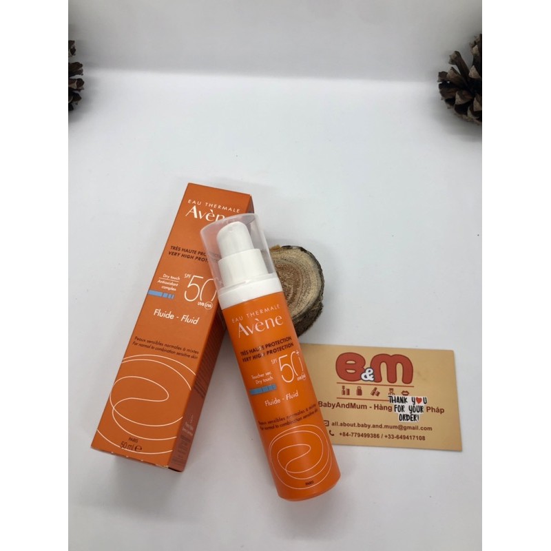 Kem chống nắng Avene Fluide SPF50 dành cho da thường đến da dầu nhạy cảm