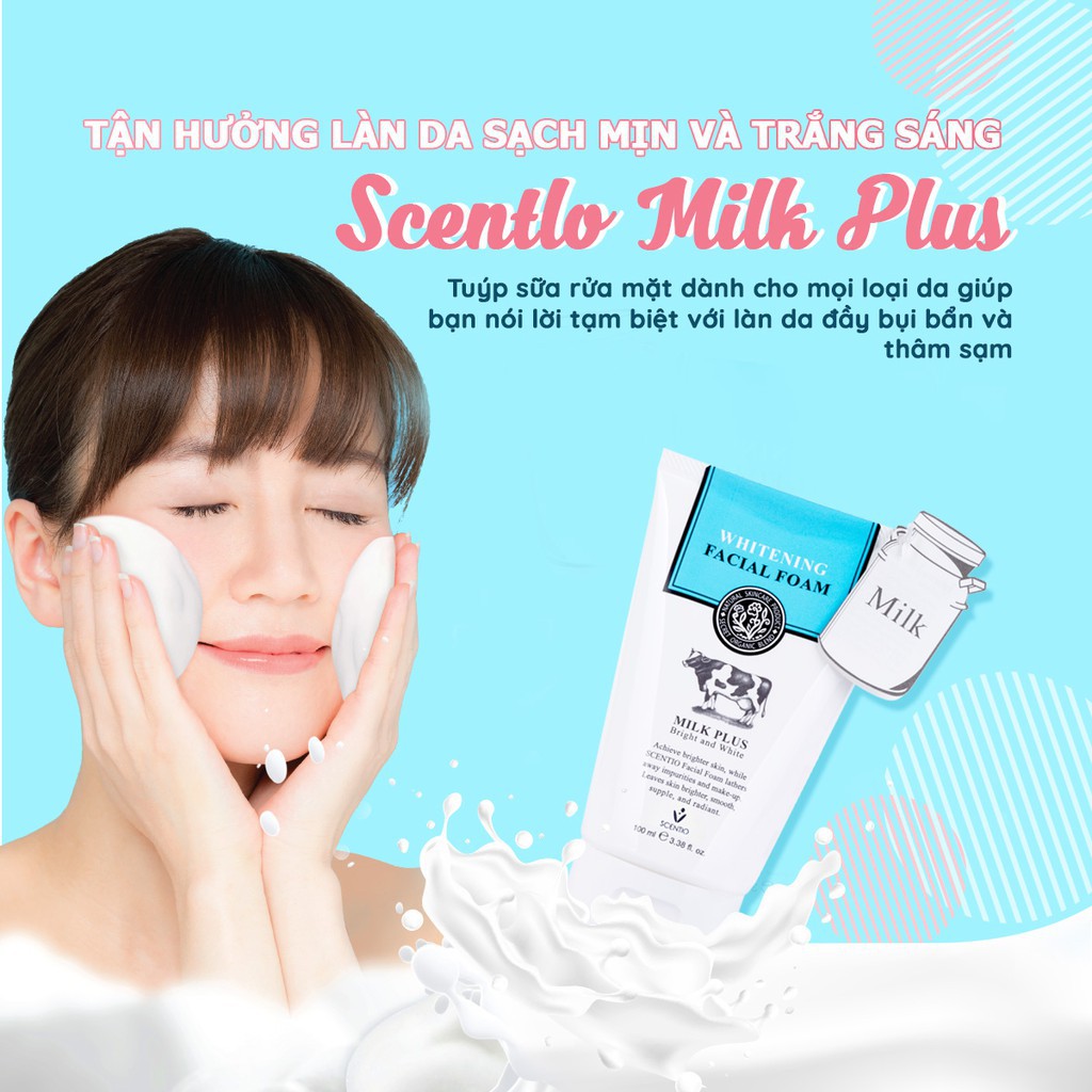 Sữa rửa mặt dưỡng trắng từ tinh chất sữa bò non – WHITENING FACIAL FOAM MILK PLUS [Có sẳn]