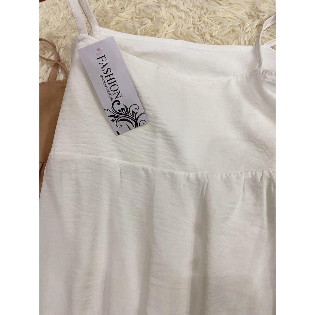Váy hai dây đũi nhăn nữ🌸Đầm Midi Trơn Dáng Xòe Dài 2s Bánh Bèo Ulzzang Siêu Xinh | BigBuy360 - bigbuy360.vn