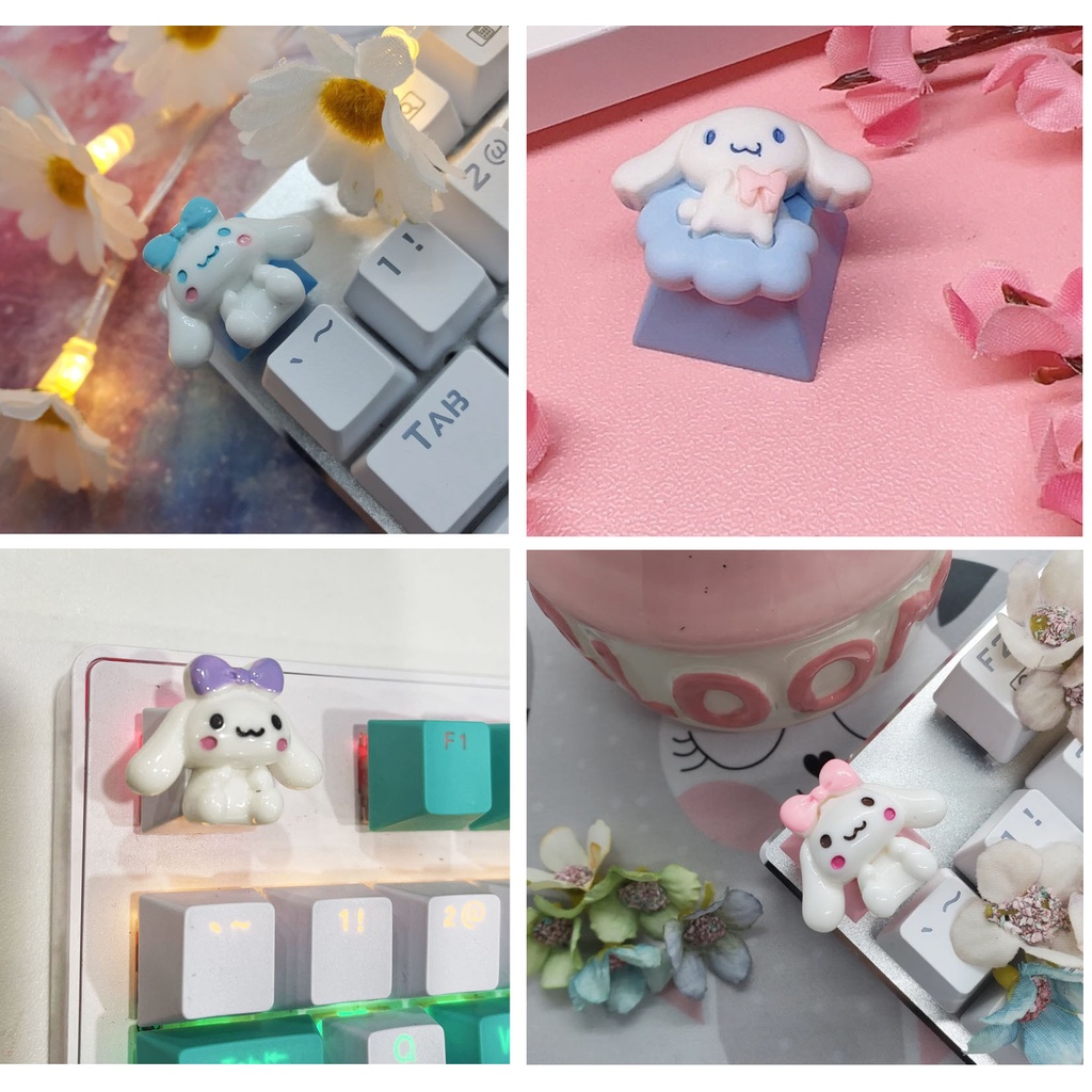Keycap Phím Lẻ OEM R4 Cinnamoroll Đeo Nơ Xinh