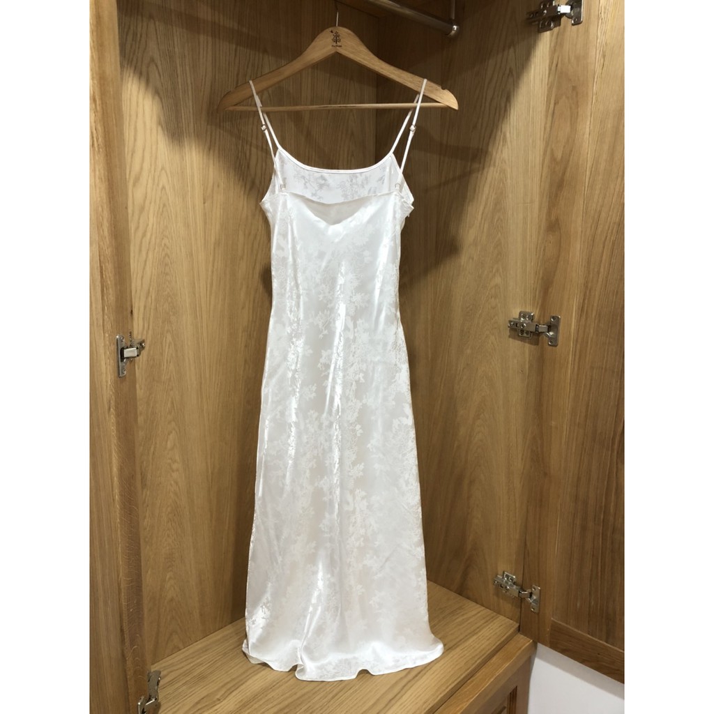Váy lụa trắng - Midi satin Dress "white"