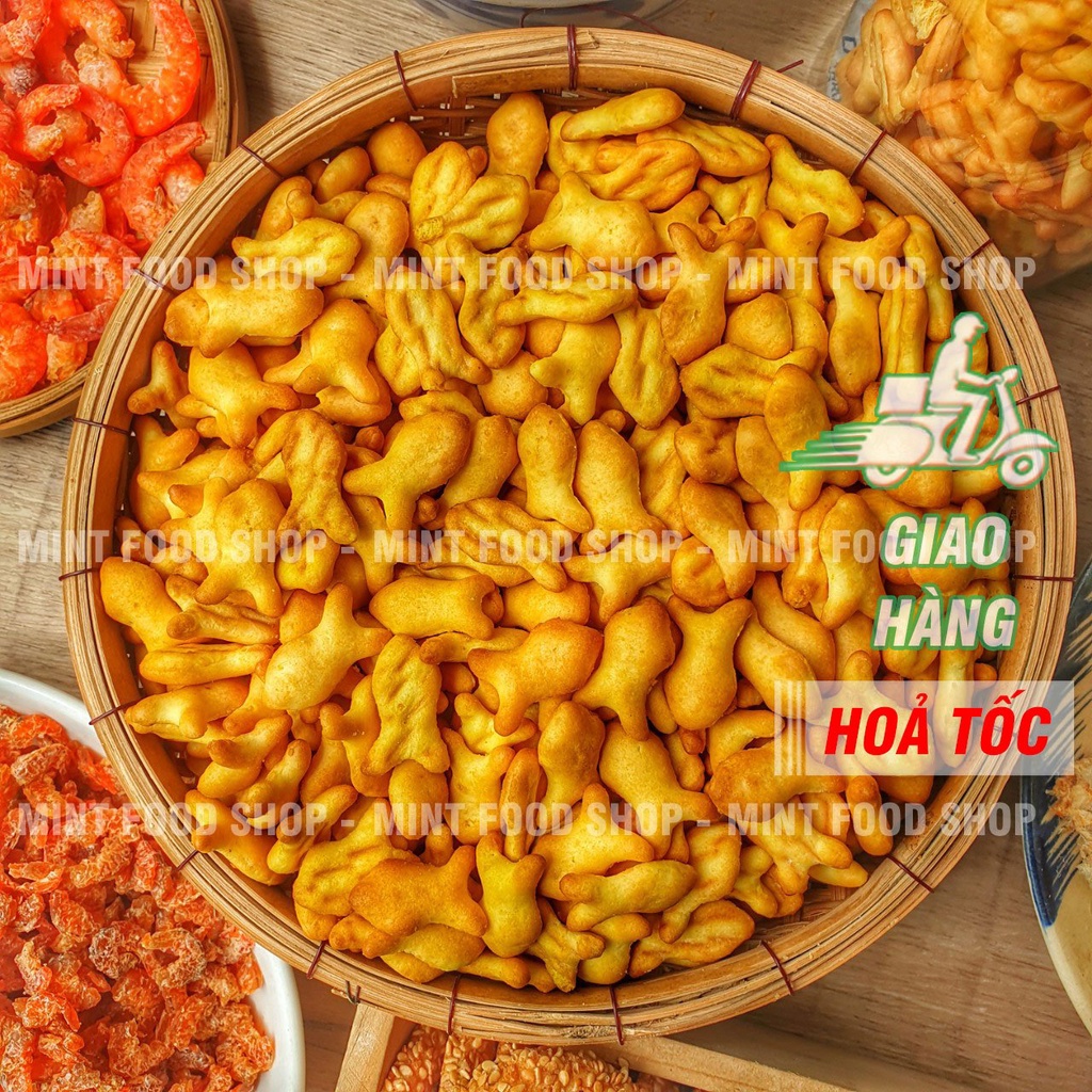 Bánh Quy Cá Mặn Lon 200Gram (Bánh Cá Mặn - Bánh Quy Hình Con Cá)