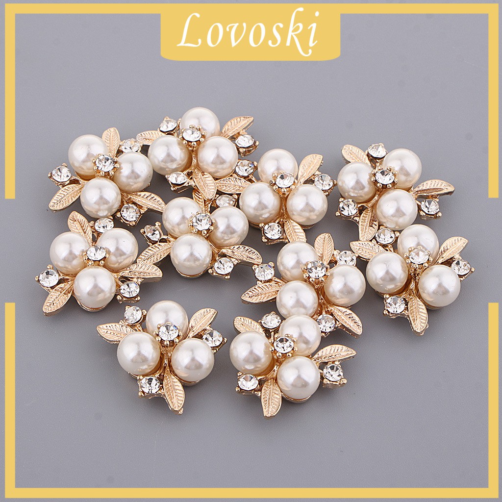 Set 10 Nút Cài Trang Trí Vỏ Điện Thoại Cô Dâu Đính Đá Sang Trọng