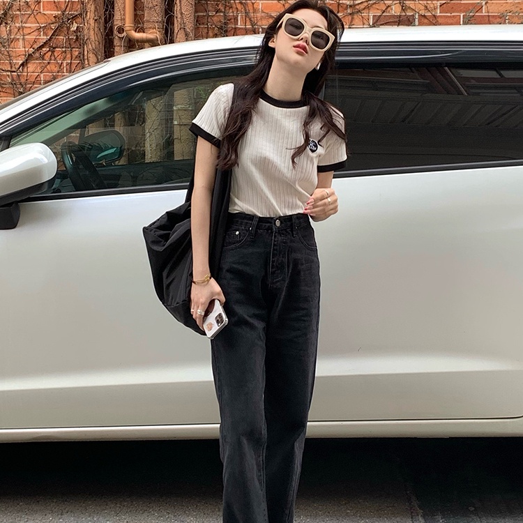 Áo thun SUXI ngắn tay cổ tròn dáng rộng thời trang hè phong cách Hàn Quốc cho nữ