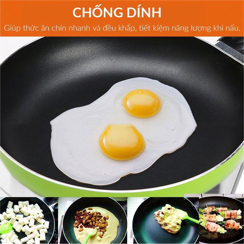 CHẢO CHỐNG DÍNH HỢP KIM NHÔM - ĐÁY TỪ - DÙNG ĐƯỢC TẤT CẢ CÁC LOẠI BẾP ĐỘ BỀN CAO GIÁ RẺ NHẤT THỊ TRƯỜNG  VT268