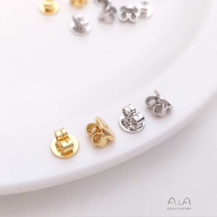 💖Trang sức DIY phụ kiện💖Nút Bịt Tai Màu Sắc Mạ Vàng Trắng 18K S925 Cao Cấp