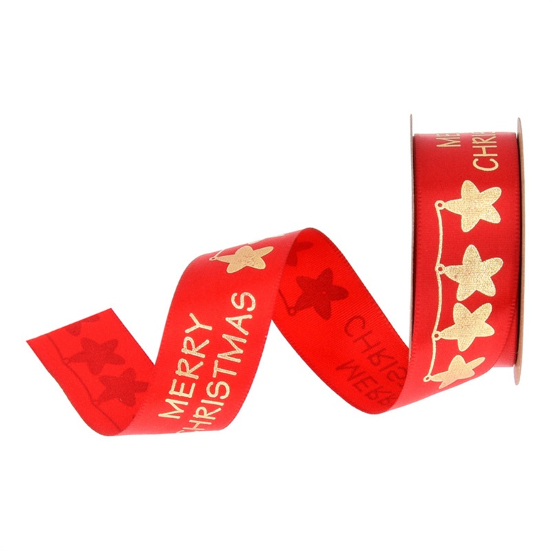 Cuộn Dây Ruy Băng Polyester In Họa Tiết Giáng Sinh DIY
