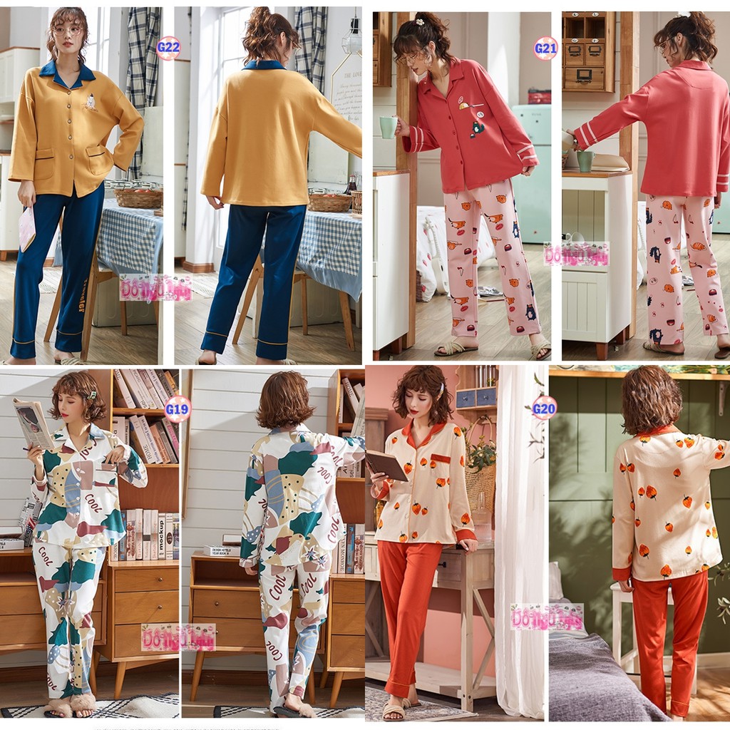 Bộ Pijama Dài Tay Mã G6 (cotton Mềm Mịn)