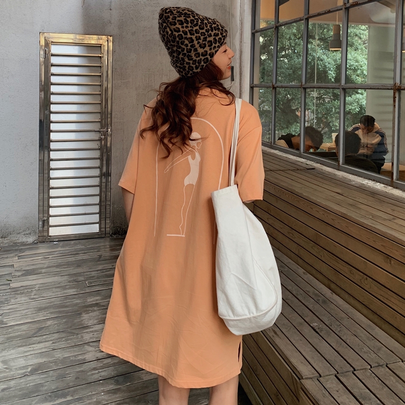 SUXI Đầm Nữ Ngắn Tay Kiểu Hàn Quốc