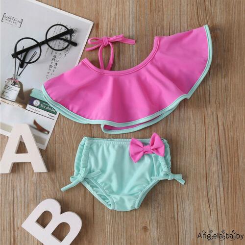 Bộ Bikini 2 Mảnh Xếp Nếp Cho Bé Gái