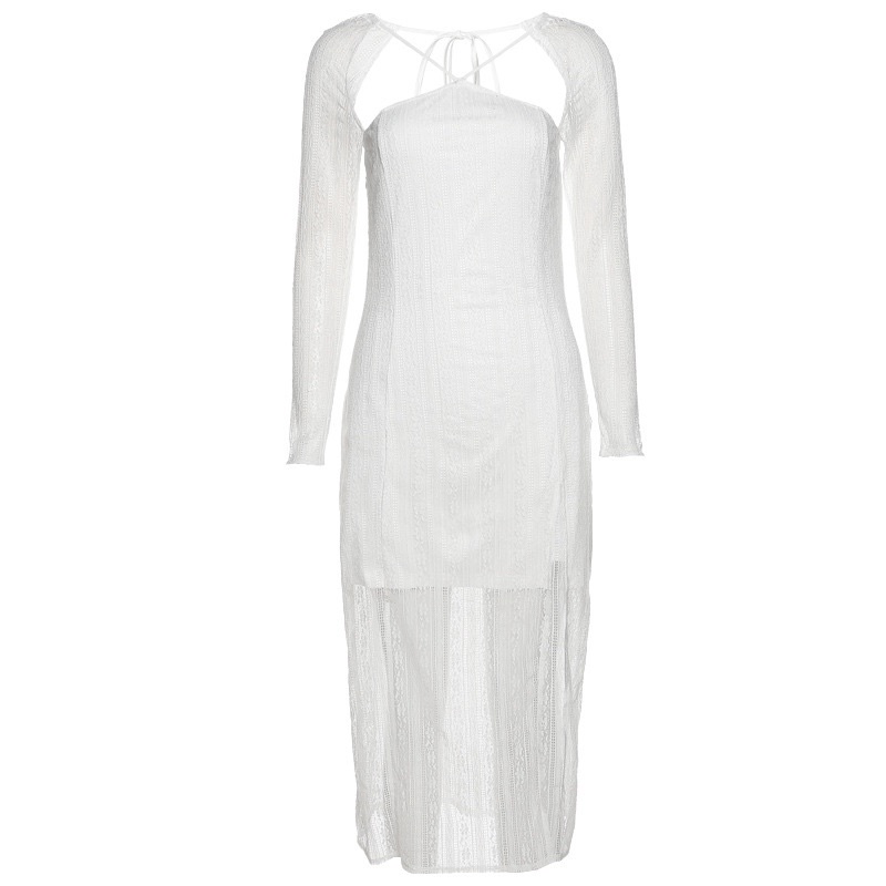 Váy midi yếm cột dây ren 2lớp dáng xẻ tà có ảnh thật 100% shop chụp | dias.worlddd