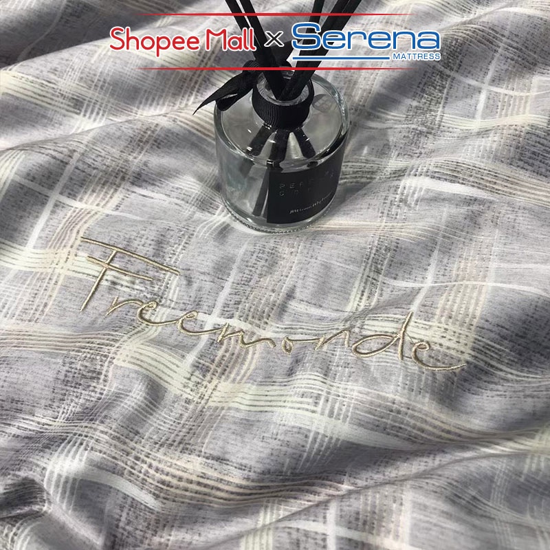 Ga giường 5 Món Lụa Tencel SERENA Chính Hãng Bộ Chăn Ra Grap Drap Trần Bông Cao Cấp Trải Bọc Giường Đẹp Full 5 Món