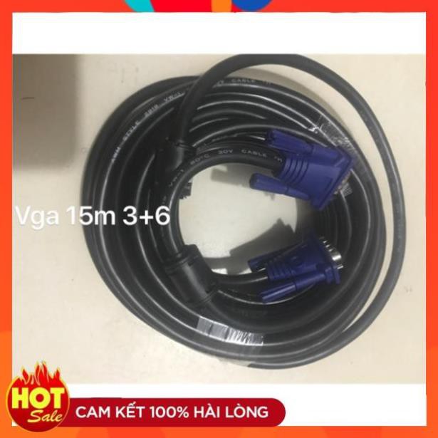 [Chính Hãng] Dây cáp VGA 15m đen 3+6 chống nhiễu tín hiệu tốt xịn giá rẻ chất lượng cao