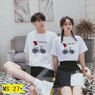 Áo đôi  xe đap i love you