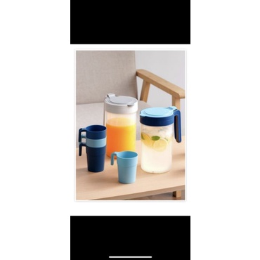 Ca đựng nước kèm 4 cốc, sét 4 cốc kèm ca bằng nhựa