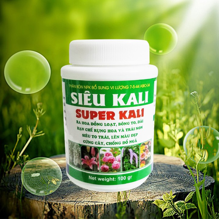 Phân bón siêu kali - super Kali kích ra hoa đồng loạt, siêu to trái, cứng cây 100g