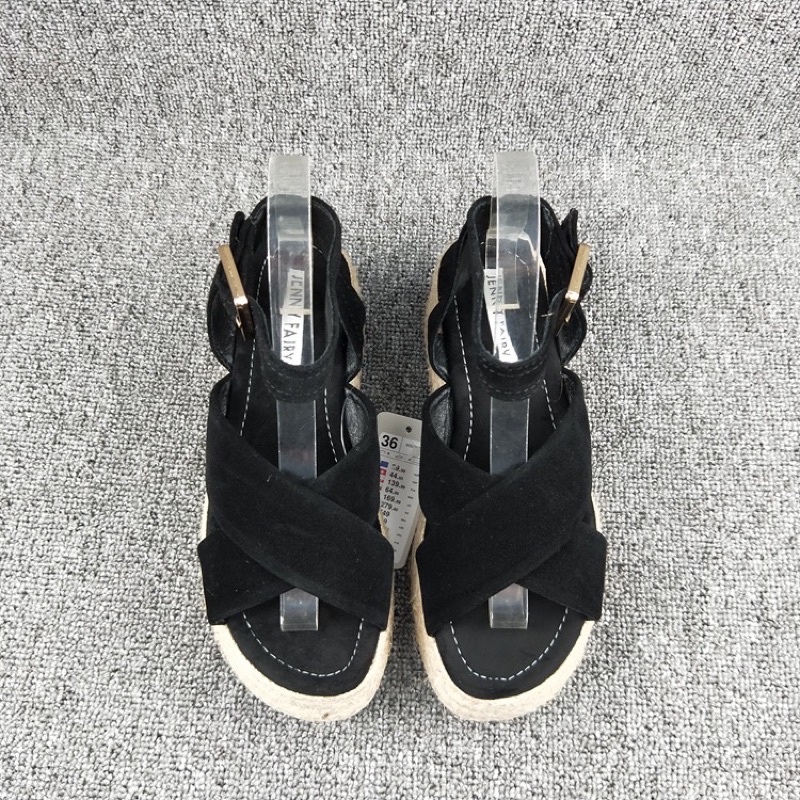 ORDER ✅ Sandal cói đế bánh mì quai chéo đen